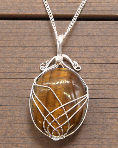 Az erő fonata – Kézzel fonott tigrisszem nyaklánc