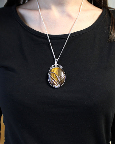 Az erő fonata – Kézzel fonott tigrisszem nyaklánc