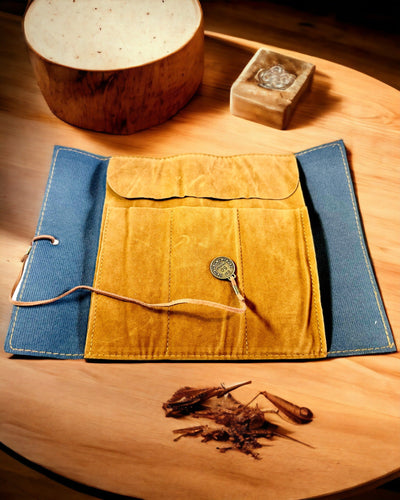 Retro Sötétbarna Bőr Tolltartó Kincses Térkép Motívummal - Elegáns Táska Íróeszköz Kincsek Tárolására