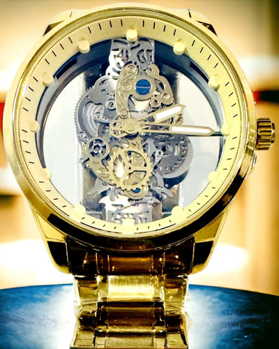 Férfi Sportóra Kétoldalas, Átlátszó Kvarc Szerkezettel és Alumínium Karkötővel – Ideális Ajándék. Személyre szabás gravírozással