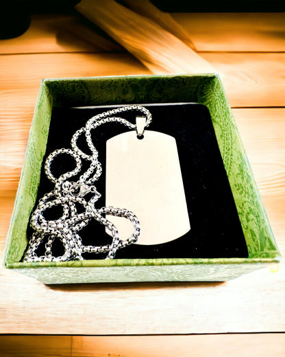 "Három Stílus Árnyalata" Dog Tag Nyaklánc - Katonai Azonosító - Elegáns Medál Rozsdamentes Acélból Gravírozási Lehetőséggel