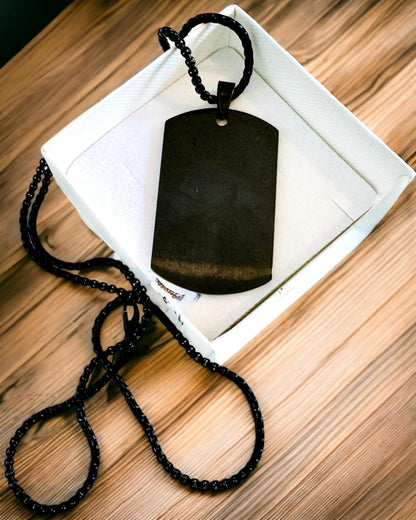 "Három Stílus Árnyalata" Dog Tag Nyaklánc - Katonai Azonosító - Elegáns Medál Rozsdamentes Acélból Gravírozási Lehetőséggel