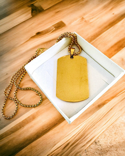 "Három Stílus Árnyalata" Dog Tag Nyaklánc - Katonai Azonosító - Elegáns Medál Rozsdamentes Acélból Gravírozási Lehetőséggel