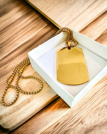 "Három Stílus Árnyalata" Dog Tag Nyaklánc - Katonai Azonosító - Elegáns Medál Rozsdamentes Acélból Gravírozási Lehetőséggel