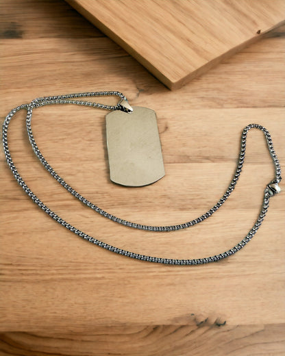 "Három Stílus Árnyalata" Dog Tag Nyaklánc - Katonai Azonosító - Elegáns Medál Rozsdamentes Acélból Gravírozási Lehetőséggel