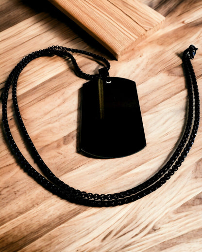 "Három Stílus Árnyalata" Dog Tag Nyaklánc - Katonai Azonosító - Elegáns Medál Rozsdamentes Acélból Gravírozási Lehetőséggel