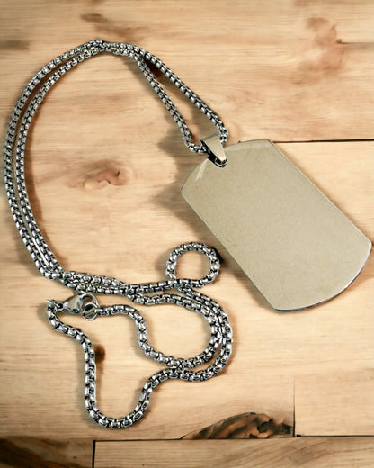 "Három Stílus Árnyalata" Dog Tag Nyaklánc - Katonai Azonosító - Elegáns Medál Rozsdamentes Acélból Gravírozási Lehetőséggel