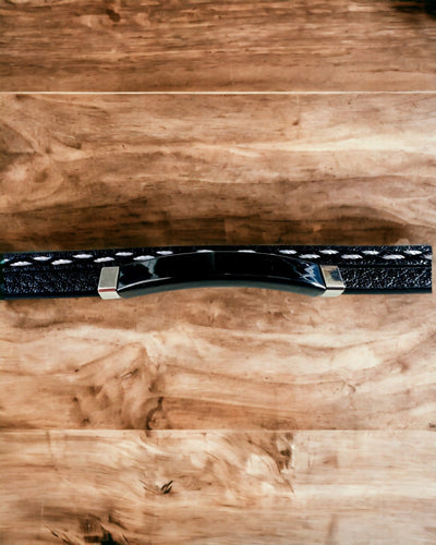 PU bőrből és rozsdamentes acélból készült sport karkötő gravírozási lehetőséggel – 3 színben