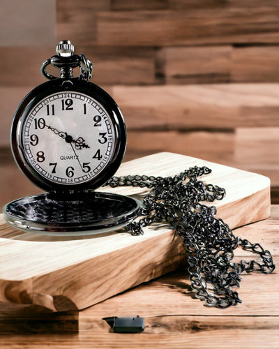 Fekete "Klasyczny Elegans" zsebóra gravírozási lehetőséggel