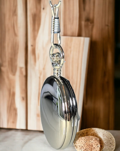 Ezüst zsebóra kvarc szerkezettel és gravírozási lehetőséggel