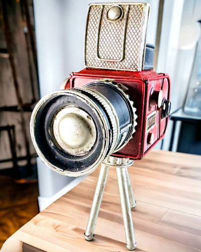 Dekoratív "Retro Kamera Keystone" Figura Gravírozási Lehetőséggel