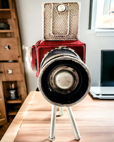Dekoratív "Retro Kamera Keystone" Figura Gravírozási Lehetőséggel