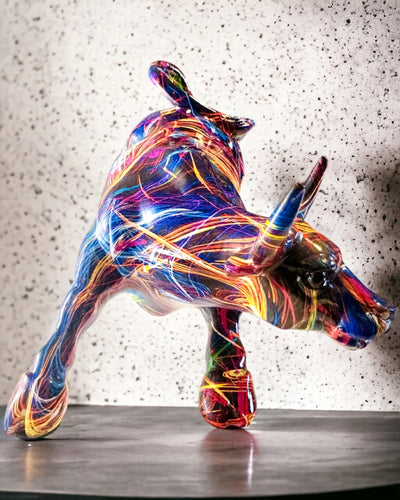 Dekoratív "BullArt" Bika Szobor – Egyedi Művészet Gravírozási Lehetőséggel - 4 színváltozatban, személyre szabott ajándékként