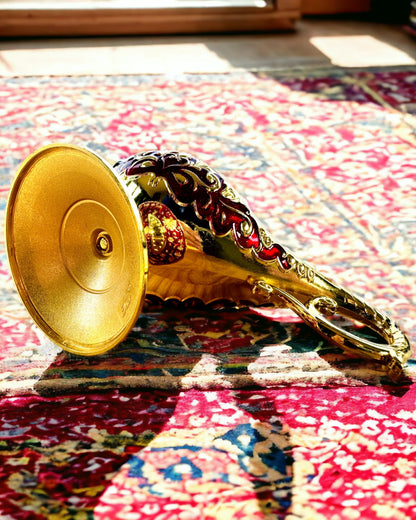 Aladdin Varázslámpája Gravírozási Opcióval - Bordó Arannyal Átszőtt Változat