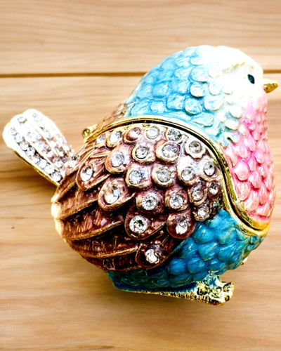 Gravírozott Színes Veréb Madárka - Elbűvölő Kincsesláda