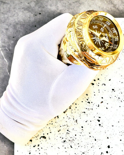 Kompasso Black - Sétabot - Kézzel Faragott Fa - Exkluzív Kiadás Gravírozási Lehetőséggel