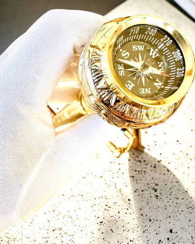 Kompasso Black - Sétabot - Kézzel Faragott Fa - Exkluzív Kiadás Gravírozási Lehetőséggel