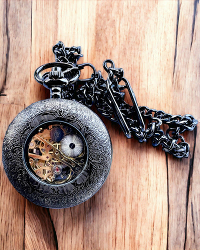 Zegarek Kieszonkowy "Eterna Elegancja", personalizowany prezent, grawerowanie. Kolor czarny