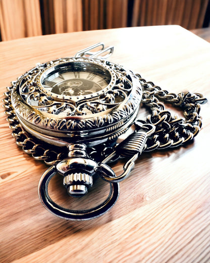 Ezüst "Vintage Elegance" zsebóra, gravírozással személyre szabható