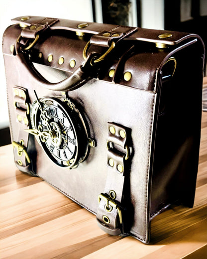 Vintage Óramintás Crossbody Táska - Sokoldalú PU Bőr Textúrájú Satchel Táska