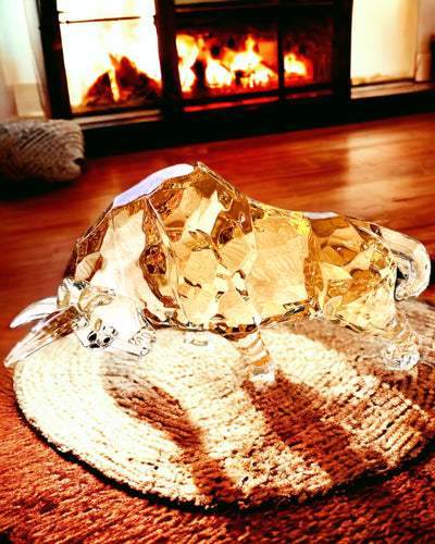 "Złoty Byk" szobor gyantából, átlátszó design, testreszabási lehetőség