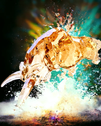 "Złoty Byk" szobor gyantából, átlátszó design, testreszabási lehetőség