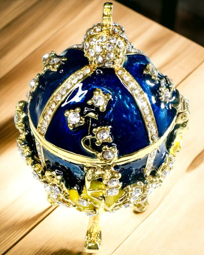 Ékszerdoboz 'Cesarskie Jajo' Faberge – Vintage Stílusú, Dekoratív Kiegészítőtartó