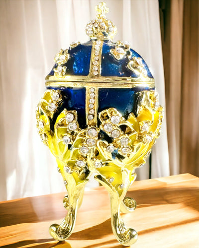 Ékszerdoboz 'Cesarskie Jajo' Faberge – Vintage Stílusú, Dekoratív Kiegészítőtartó