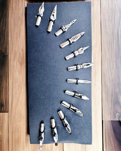 Exkluzív Kalligráfia Készlet, mártogatós töltőtoll és tintakészlet, személyre szabott gravírozással