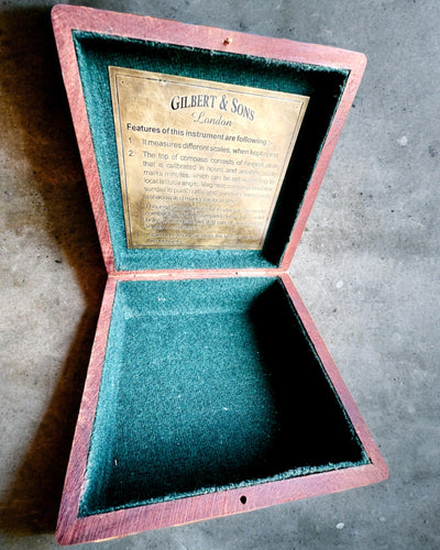 "Gilbert & Sons" Nagy Fa Iránytű Doboz Gravírozási Lehetőséggel