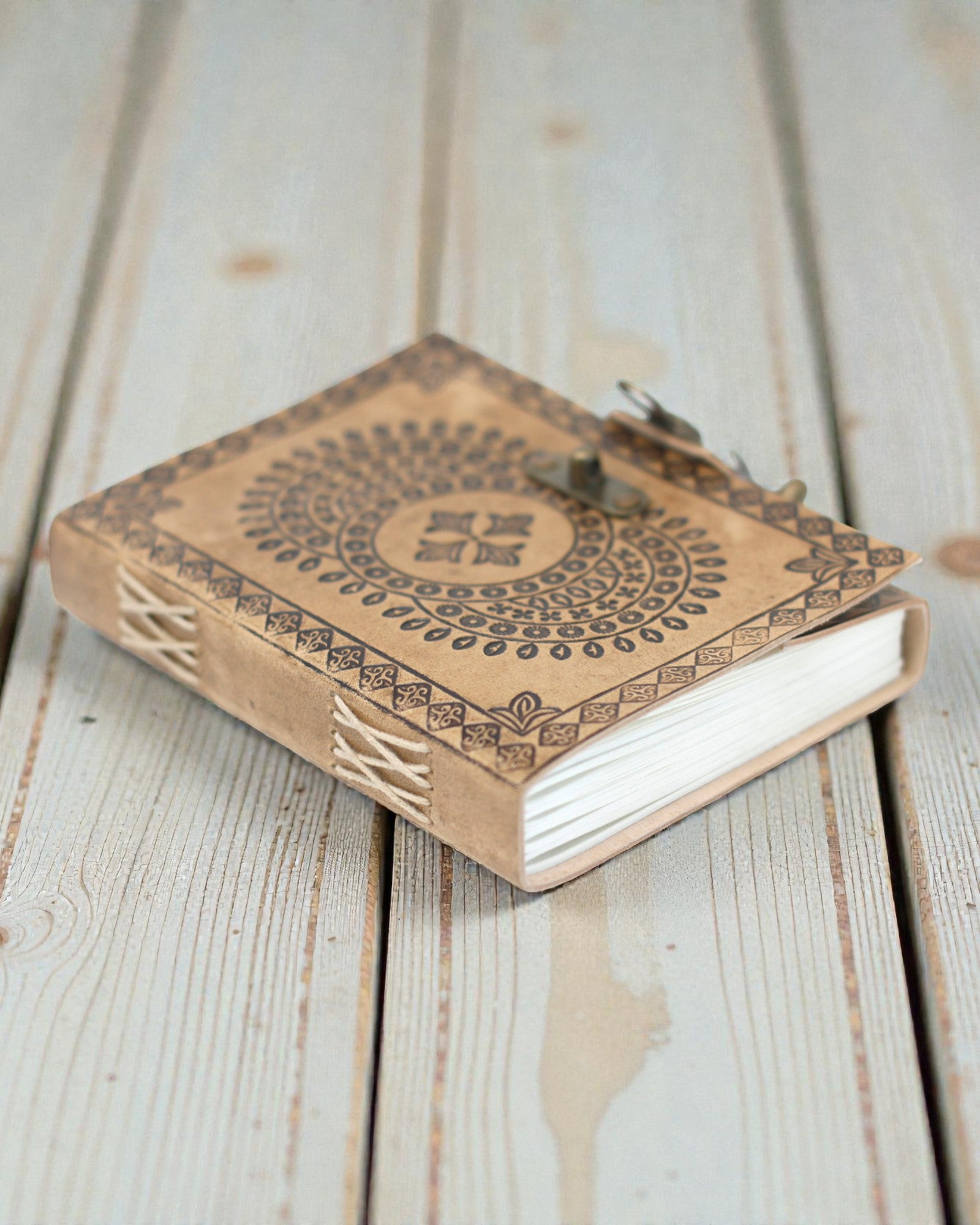 Kék mandalás bőr jegyzetfüzet (18x13 cm)