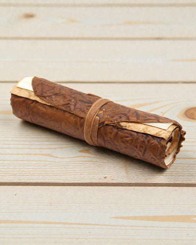 Felcsavarható bőr útinapló – természetes (21 x 15 cm)