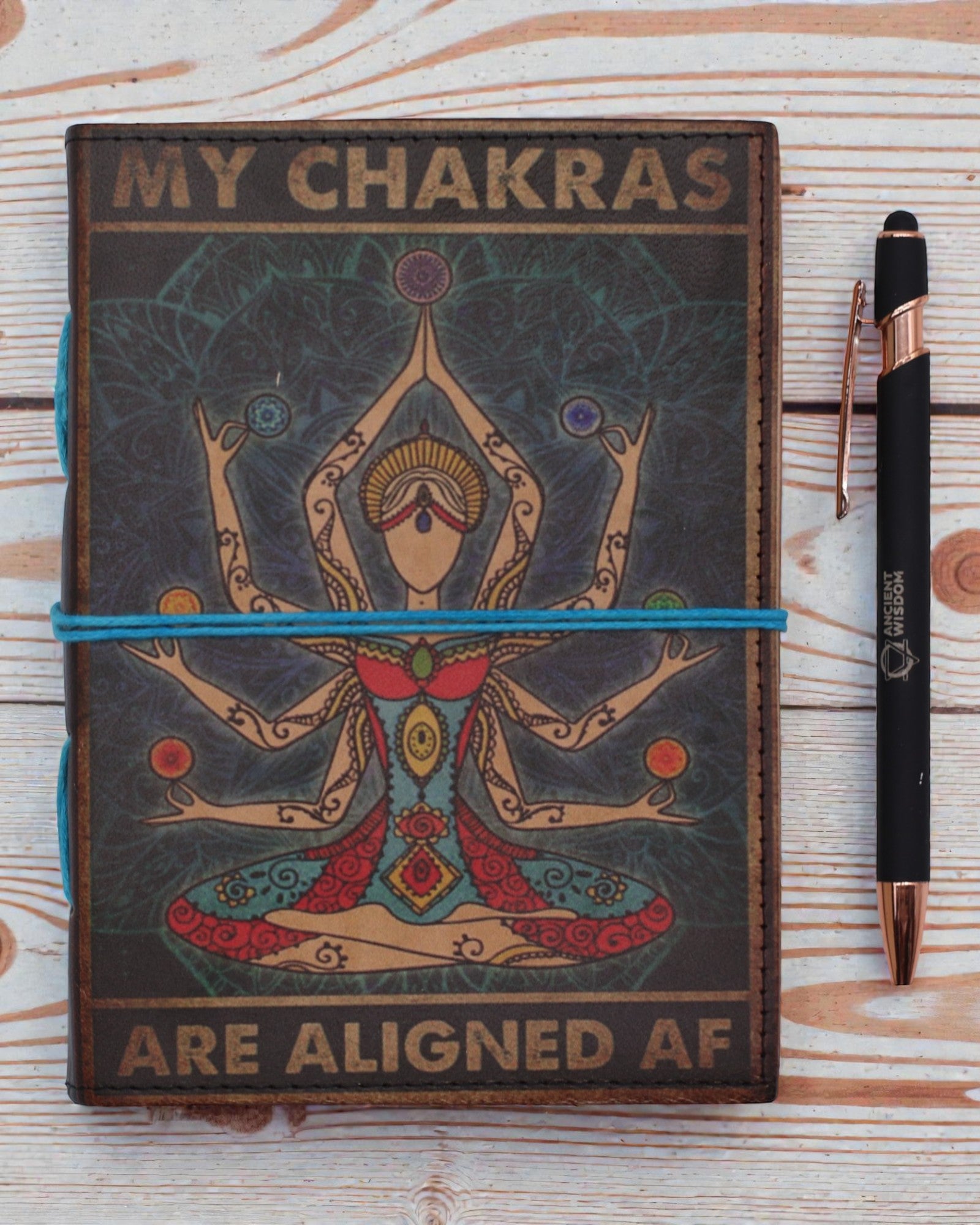 Chakra Flow – Skórzany Notatnik My Chakras Are Aligned AF
