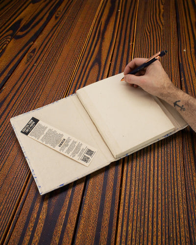 Kék pamutfelhő – nagy lokta jegyzetfüzet kék pamuttal 21 × 15 cm, 45 lap