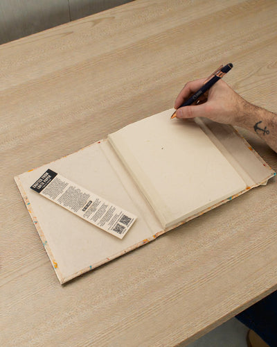 Nagy Lokta vegyes színű pamut jegyzetfüzet (21x15cm) – 45 lap – könyvjelzővel