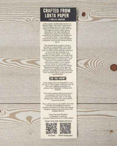 Nagy Lokta vegyes színű pamut jegyzetfüzet (21x15cm) – 45 lap – könyvjelzővel