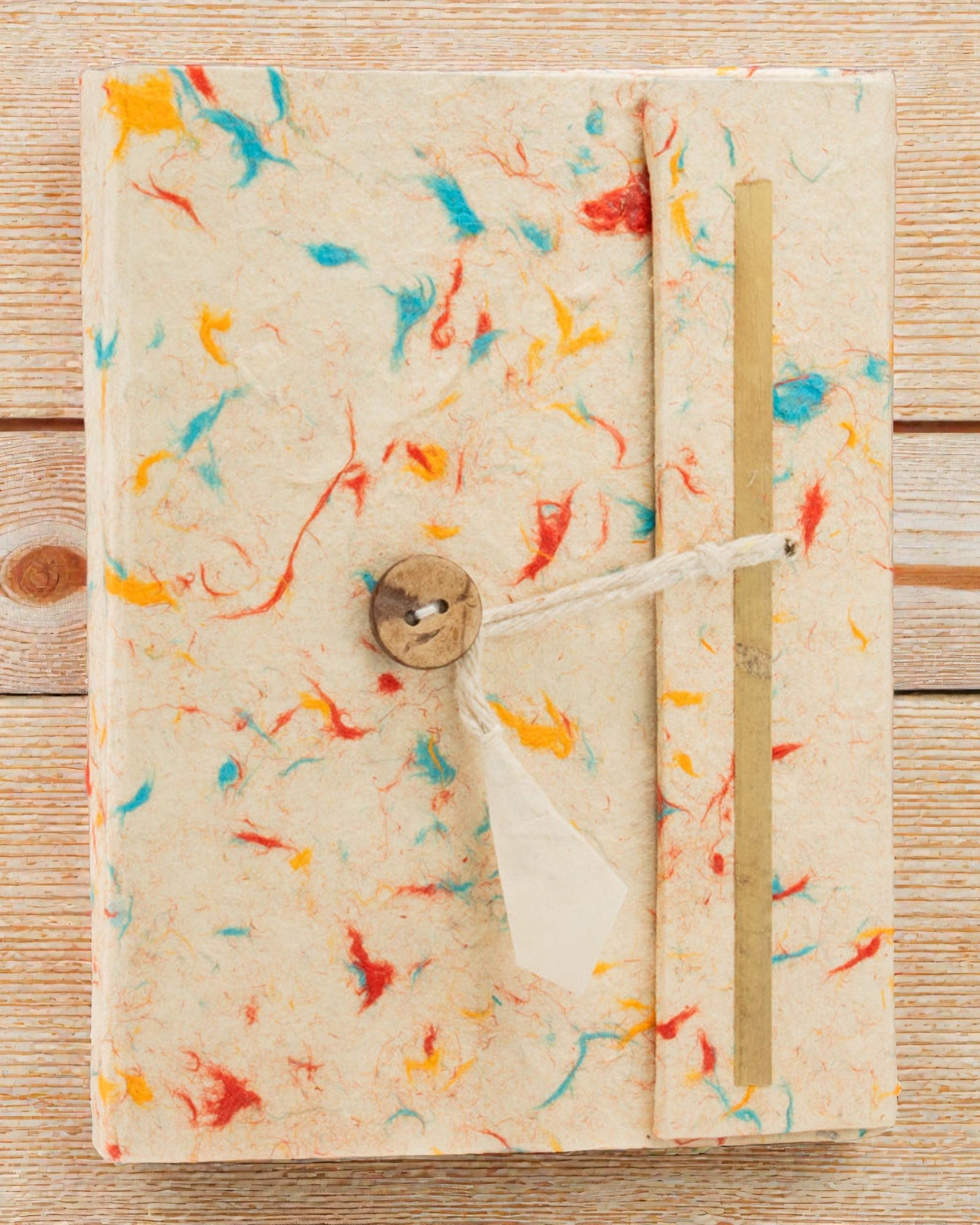 Lokta Szín-suttogás pamut – kézzel készített jegyzetfüzet 15 × 12 cm, 45 lapos, sokszínű pamut