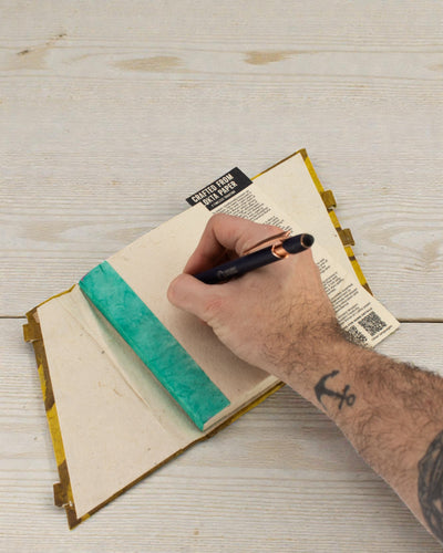 Średni Notatnik Lokta Odważne Kwiaty – Musztardowy (45 kartek, 15 x 12 cm)