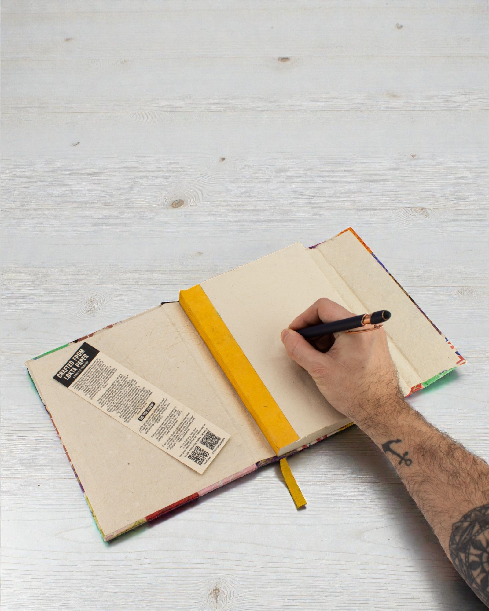 Duży Notatnik Lokta Patchwork – Wielobarwny (45 kartek, 21 x 15 cm)