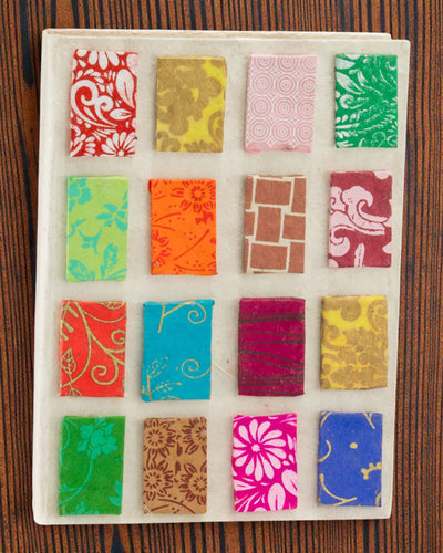 Színes csempék harmóniája – közepes Lokta jegyzetfüzet mini csempemintával 15 × 12 cm, 45 lap