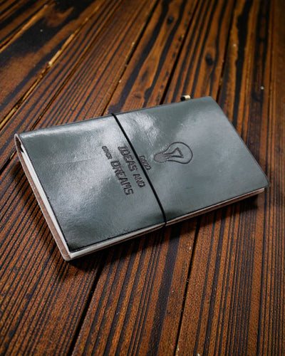 Kézzel készített bőrnaptár – Jó ötletek és más álmok – Szürke (80 oldal)