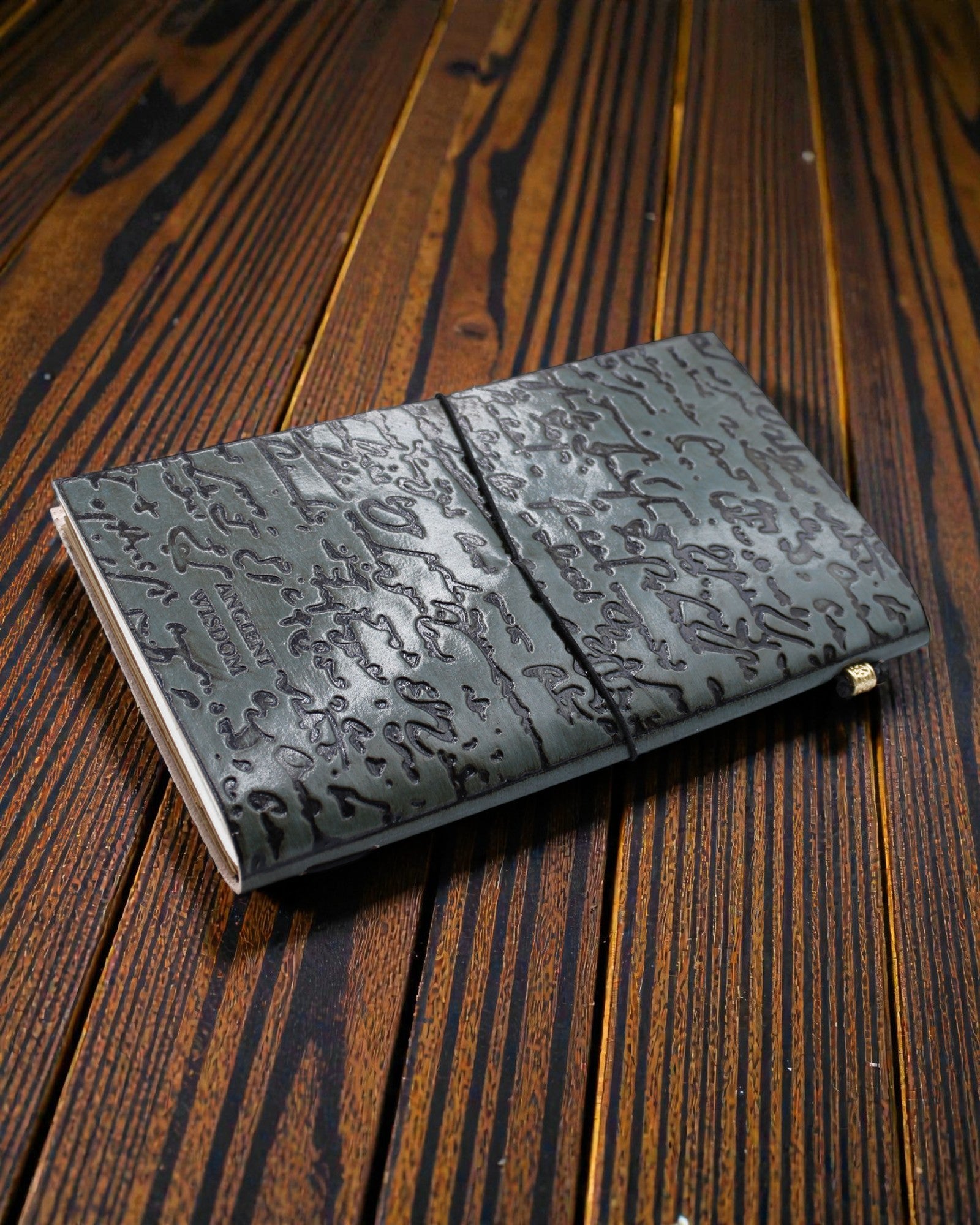 Important Things to Do – szary skórzany notatnik ręcznie wykonany 22 × 12 × 1,5 cm, 80 stron