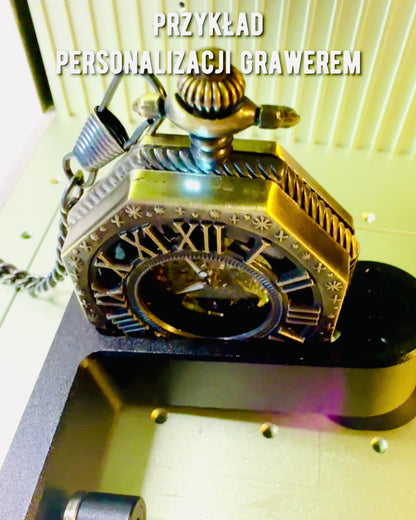 Klasszikus Nyolcszögletű Barna Színű Mechanikus Zsebóra Steampunk Stílusban - Időtlen