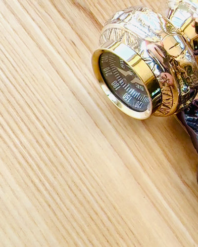 Kompasso Black - Sétabot - Kézzel Faragott Fa - Exkluzív Kiadás Gravírozási Lehetőséggel