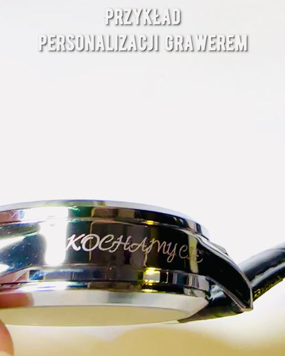 Elegáns férfi karóra KIMSDUN Prestige Átlátszó Mechanizmus és Sportos Elegancia, személyre szabható gravírozással