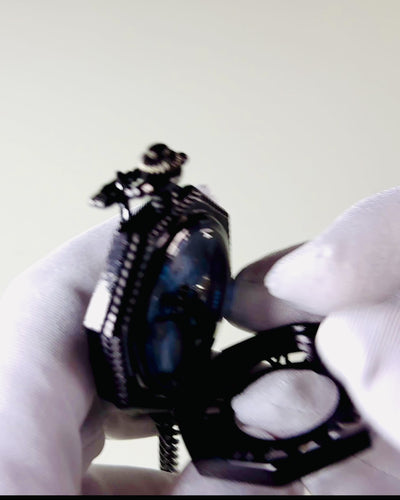 Klasszikus Nyolcszögletű Mechanikus Zsebóra Steampunk Fekete Színben, Gravírozás