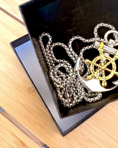 Amulett Tengeri Kapitány Horgony, nyaklánc gravírozási lehetőséggel ajándékba