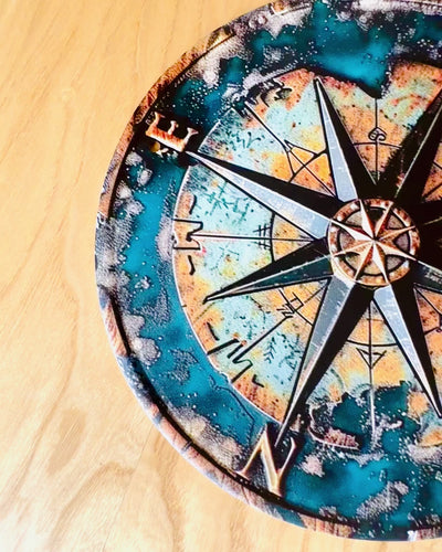 Tengeri iránytű, dekoratív medál, függő, személyre szabható gravírozással