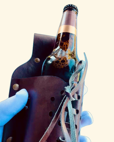 "LeatherCraft Elegance" Bőr Palacktartó - személyre szabási lehetőség