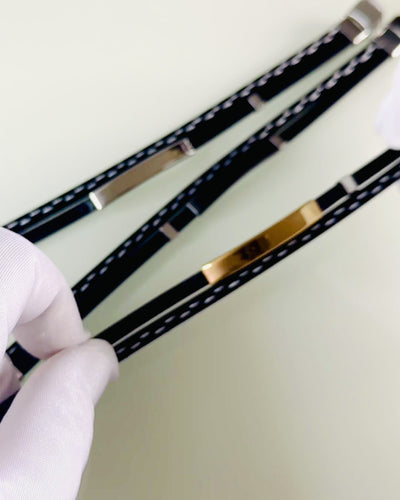 PU bőrből és rozsdamentes acélból készült sport karkötő gravírozási lehetőséggel – 3 színben